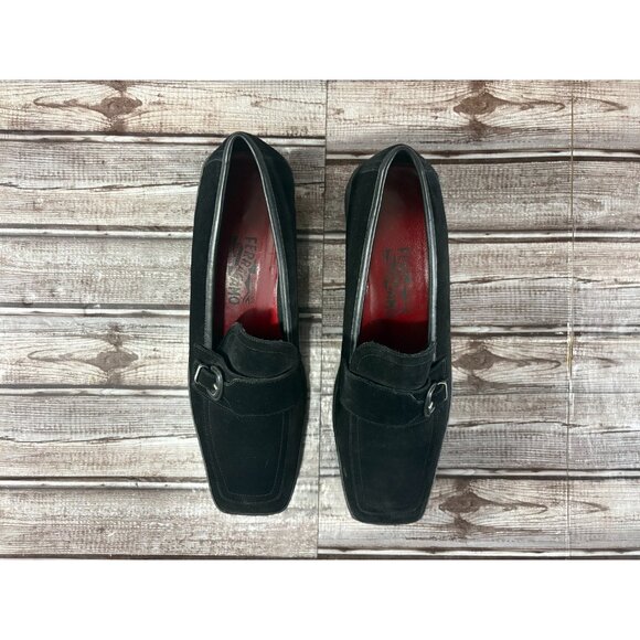 Salvatore Ferragamo Suede loafers Size 10 B color Black New made in Italy - Picture 4 of 11
